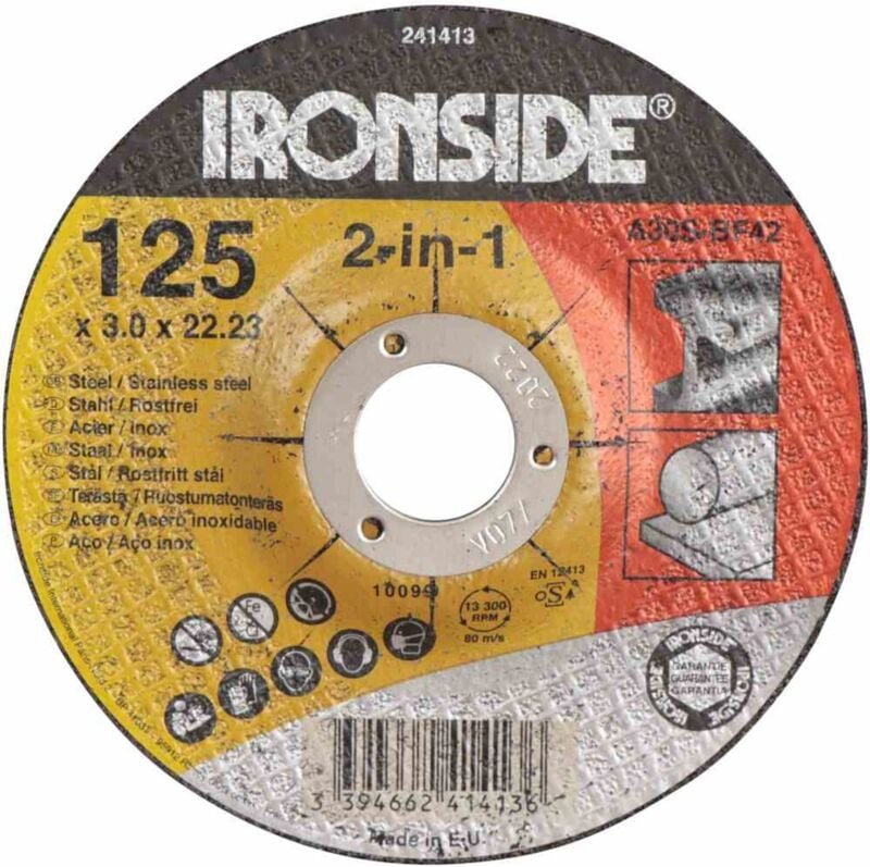 Trennscheibe für Metall 125 x 3,0 mm gekröpft, Bohrung 22 mm