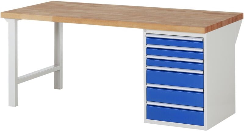 Werkbank 7515A1, B2000xT900xH890mm, 6x Schublade-TA - RAU