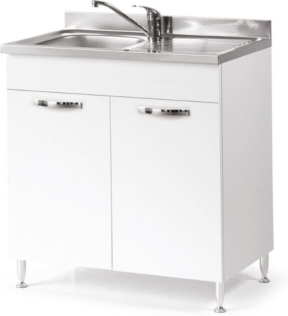 Küchenspüle Esche weiß 2 Türen Cm 80x50xH 85