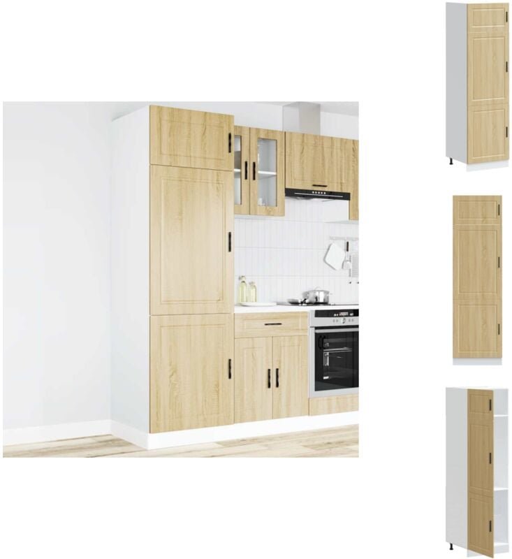 Küchenschrank Porto Sonoma-Eiche Holzwerkstoff - Küchenschrank - Küchenschränke - Hoher Küchenschrank - Freistehender Kü...