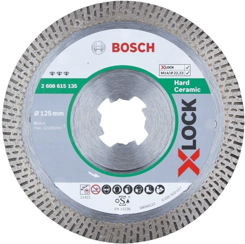 X-lock Diamanttrennscheibe Best for Hard Ceramic 125 x 22,23 x 1,4 x 10 mm - 2608615135 - Bosch