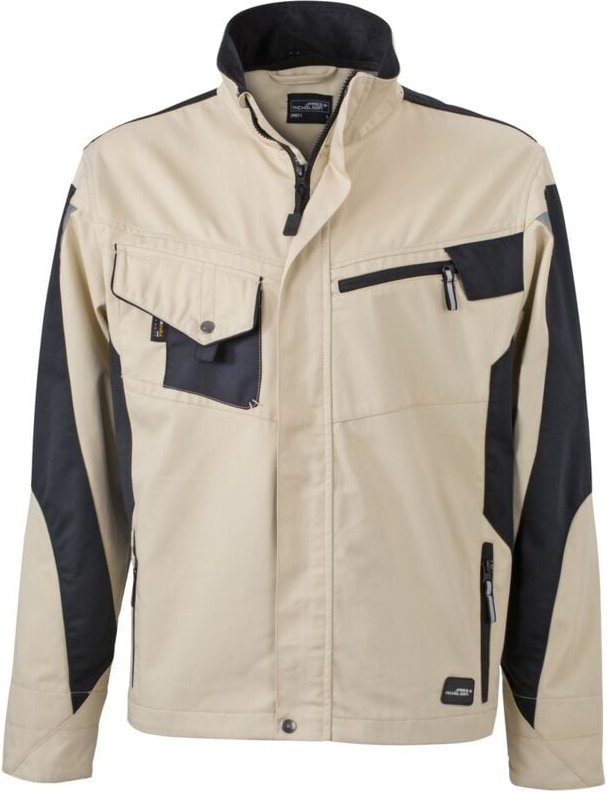 Thumbnail - James&nicholson - Arbeitsjacke JN821 Gr. m beige/schwarz