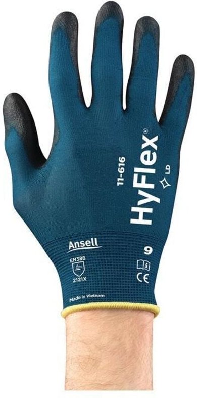 Thumbnail - Ansell - Handschuhe HyFlex® 11-616 Größe 8 grünblau/schwarz en 388:2016 PSA-Kategorie ii