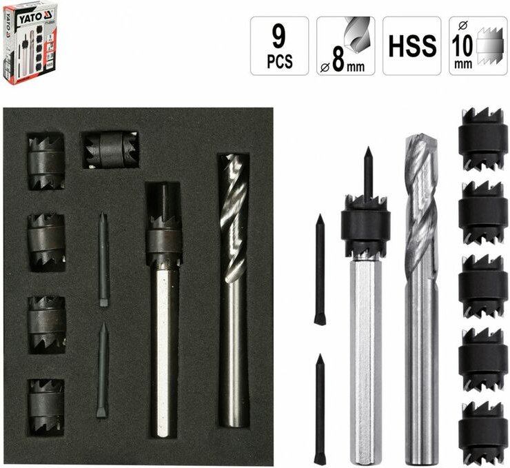 9 Tlg. Satz Schweißpunkt Bohrfräser Schweisspunktbohrer Bohrer Satz