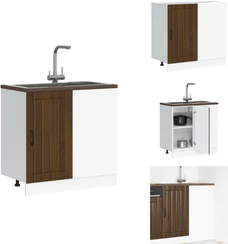 Spülenunterschrank Lucca Braun Eichen-Optik Holzwerkstoff - Spülenunterschrank - Spülenunterschränke - Küchenunterschran...