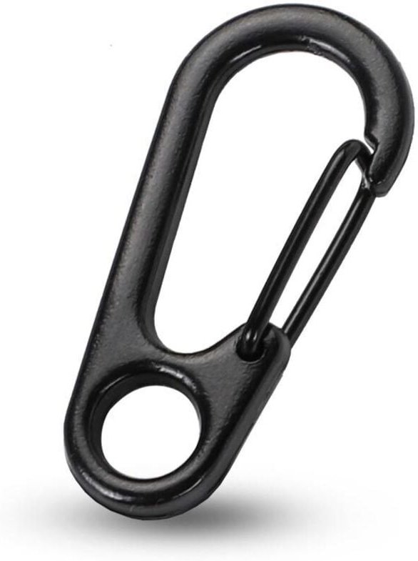 Mini-Schlüsselanhänger-Karabiner, Kletterkarabiner für Camping, Karabiner-Clip (10 Stück schwarz) - Ahlsen