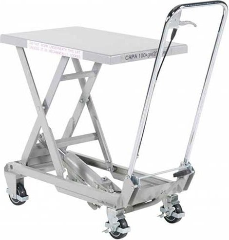 Mechanischer Hubtisch Aluminium - Hubhöhe 755 mm - Max. Tragfähigkeit 100kg - Lebensmittel- und Getränkeindustrie, Pharm...