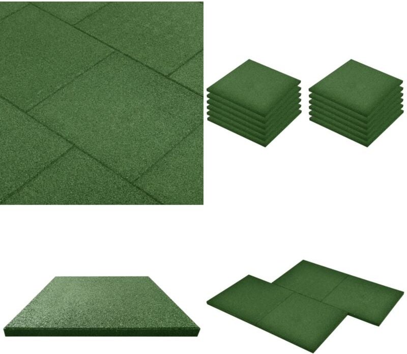 Fallschutzfliesen 12 Stk. Gummi 50 x 50 x 3 cm Grün - Fallschutzmatte - Gumminoberfläche - Gartenspielplatz - Kinderbere...