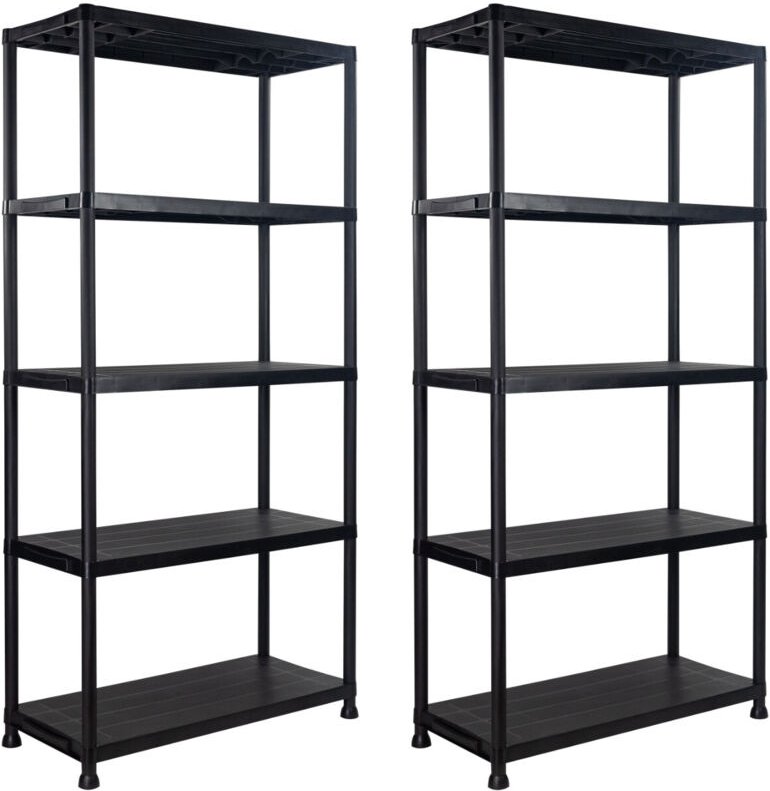 Thinia Home - 2er-Pack Harzregale mit 5 Böden, 175 kg, 90 x 40 x 180 cm