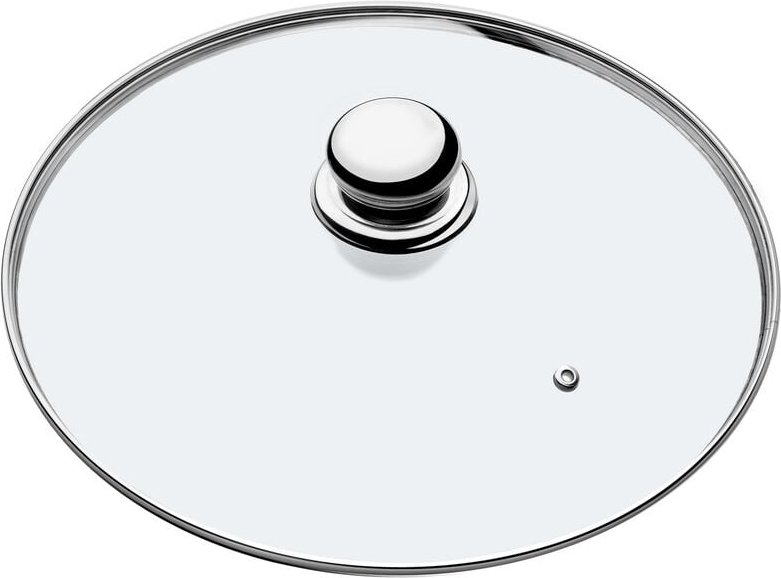 Glasdeckel mit Griff aus Stahl, Deckel für Topf, mit Dampfloch, 28 cm - Kadax