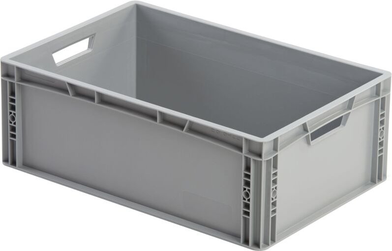 Eurobox 60x40x22 in Grau - Aufbewahrungsbox ohne Deckel mit Griffe bis 20kg belastbar, Polypropylen