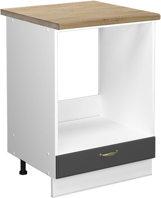 Vicco - Herdumbauschrank Fame-Line, Anthrazit-Gold, 60 cm , ap Eiche