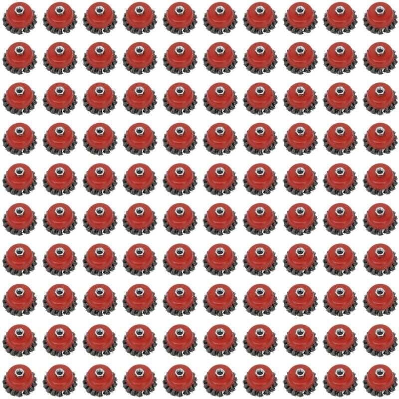 100 Pièces Brosse Métallique pour Meuleuse D'angle, Brosse Métallique Perceuse, Brosse Métallique Meuleuse avec Filetage...