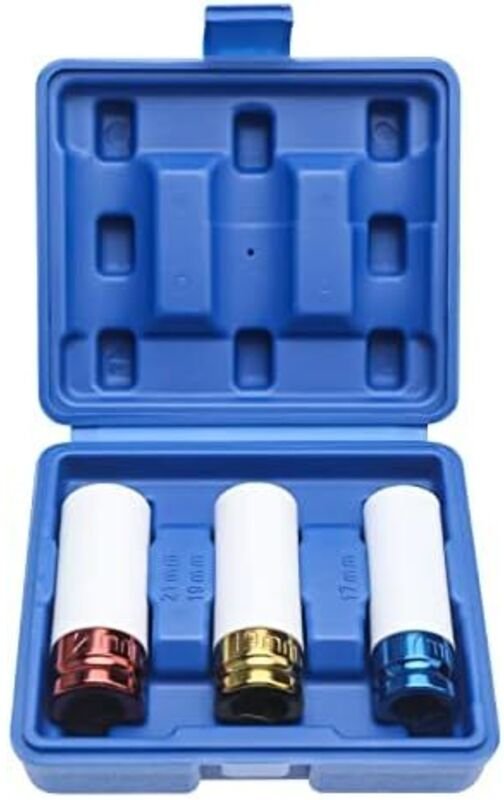 3er-Set Kraft-Steckschlüsseleinsätze für Alufelgen, 17, 19, 21 mm