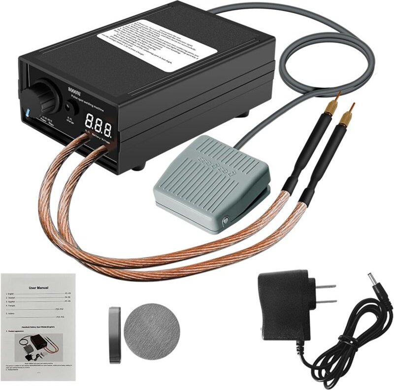 8000 w einstellbares kabelloses Punktschweißgerät-DIY-Kit, tragbares Hochleistungs-Nickel-Punktschweißgerät-Set