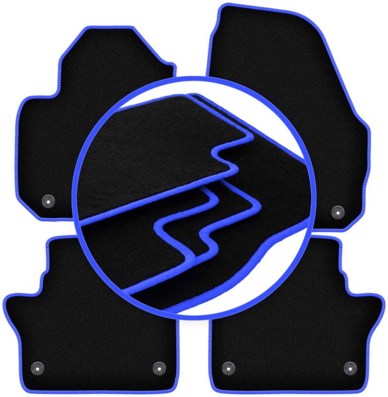 CARLUX-BLUE Auto-Fußmatten für: Volvo S60 II Lang (2010-2018)