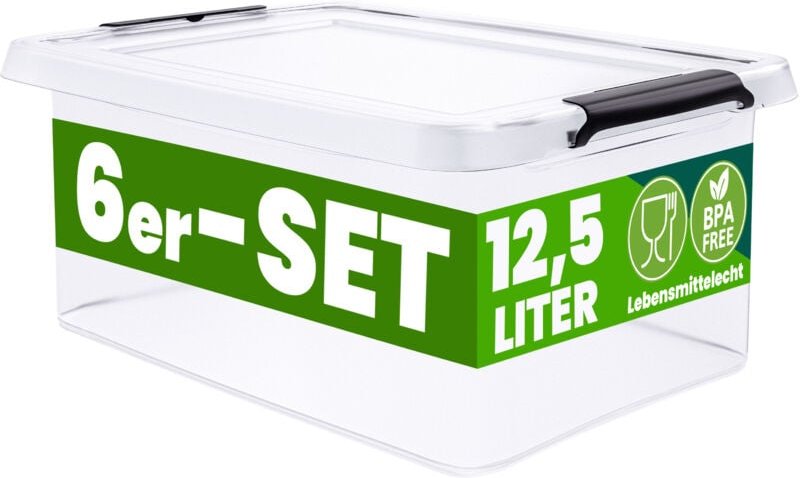 DEUBA® Aufbewahrungsbox mit Deckel verschiedene Größen Box Kunststoff Kisten lebensmittelecht BPA frei klein Klickversch...