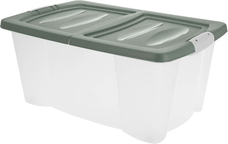 Storage Solutions - Kunststoffbox auf Rollen, mit Deckel, 45 l