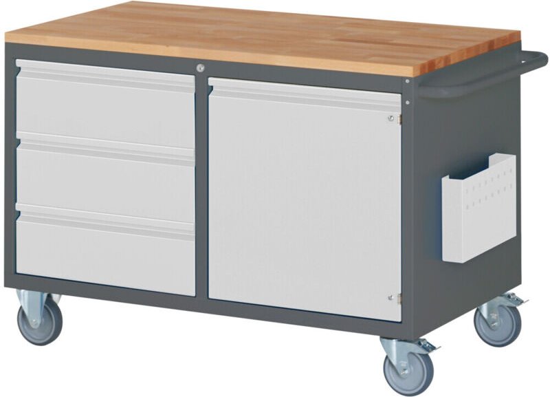 Montagewagen Premium mit 3 Schubladen und 1 Flügeltür BxTxH 1145x650x795 mm - Stier