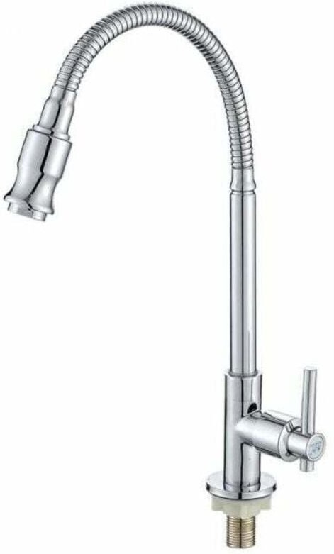 Rubinetto per lavandino del bagno, rubinetto da cucina girevole a 360 gradi, rubinetto singolo per acqua fredda, collo m...