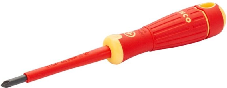 Bahco Nach VDE isolierter BahcoFit-Schraubendreher mit Mehrkomponentengriff für Schlitz- und Phillips-Kombi-Schrauben, 6...