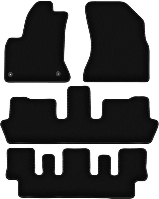 BASIC schwarze Veloursmatten für: Citroen C4 Picasso I 7 Personen (2006-2013)