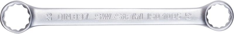 SW-Stahl 01310L Doppelringschlüssel 16 x 17 mm flach I gerade Ausführung I 12-kant I Ringschraubenschlüssel I Doppel-Sch...