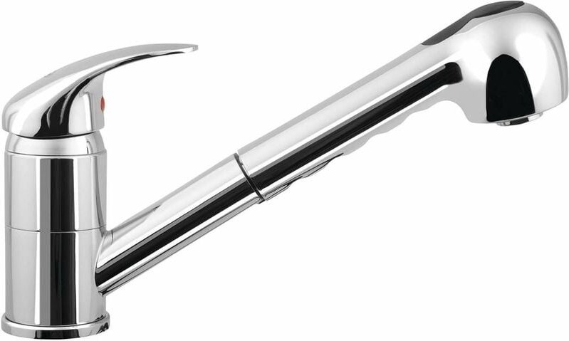 Aqualine - Kasiopea - Spültischarmatur mit ausziehbarer Brause, verchromt 1107-70