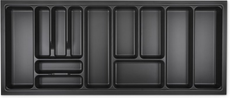 So-tech - orga-box viii Besteckeinsatz Besteckkasten 1111 x 480 mm Lavagrau mit Perlstruktur für 120er Schränke in Häcke...