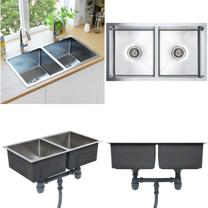 Handgefertigte Küchenspüle Edelstahl - Küchenspüle - Küchenspülen - Home & Living - Silber