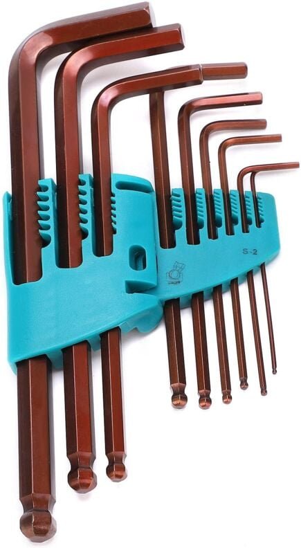 9-teiliger Sechskantschlüsselsatz, Kugelkopfschraubendreher aus S2-Legierungsstahl, für Möbel- und Gerätereparaturen, me...