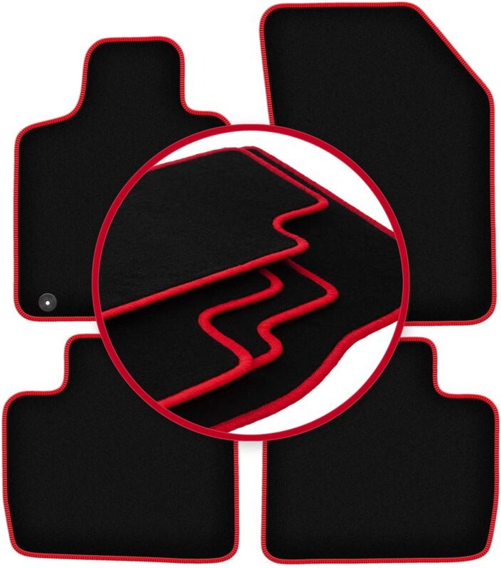 CARLUX-RED Autofußmatten für: Peugeot 508 II Limousine, Kombi, Liftback (2018-)