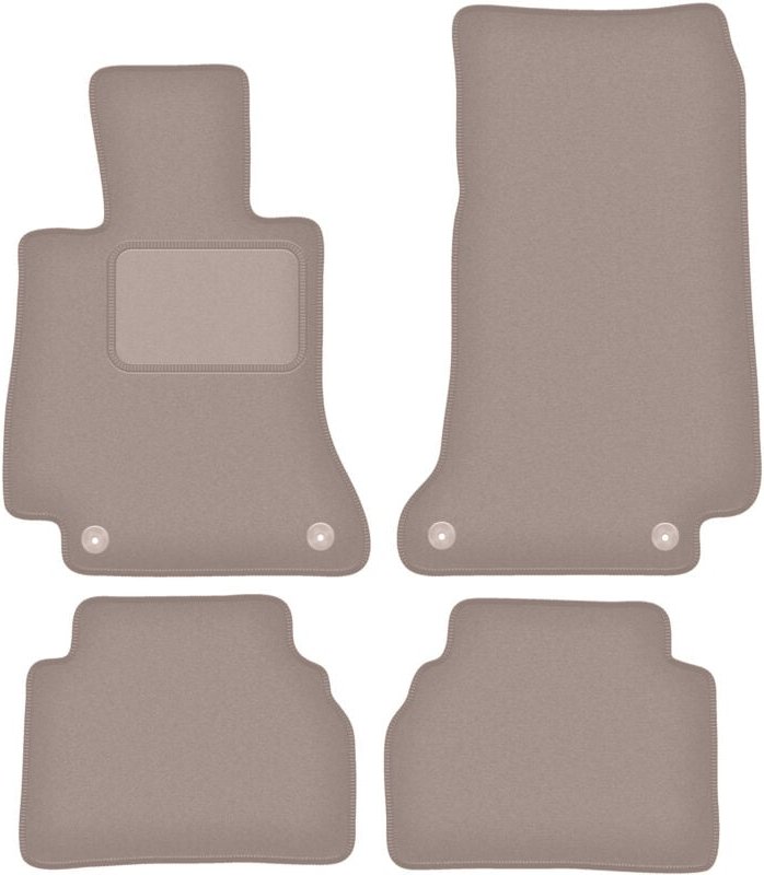Beige Veloursmatten für: Mercedes E W213 Limousine, Kombi, Liftback, Coupé (2015-)