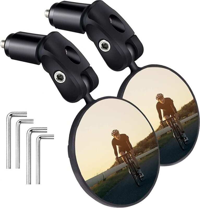 2er-Set Fahrradspiegel, Glas/Silikon, 360° verstellbar, schwarz