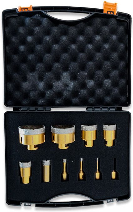 Edma - Set mit 10 Diamantbohrkronen für Schleifmaschinen - 252055