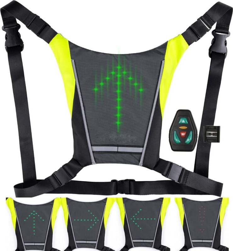 Pailletten-Radweste. Verbesserte 2-in-1-LED-Weste. Verstellbarer Schultergurt. Der wiederaufladbare Akku bietet 4 und 15...