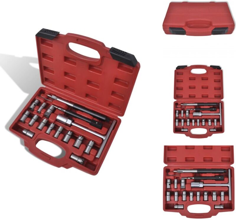 Vidaxl - Diesel Injektor Dichtsitz Fräser Set 17-teilig - Injektor Reparatur - Common Rail - Dieselmotor - Werkstattwerk...