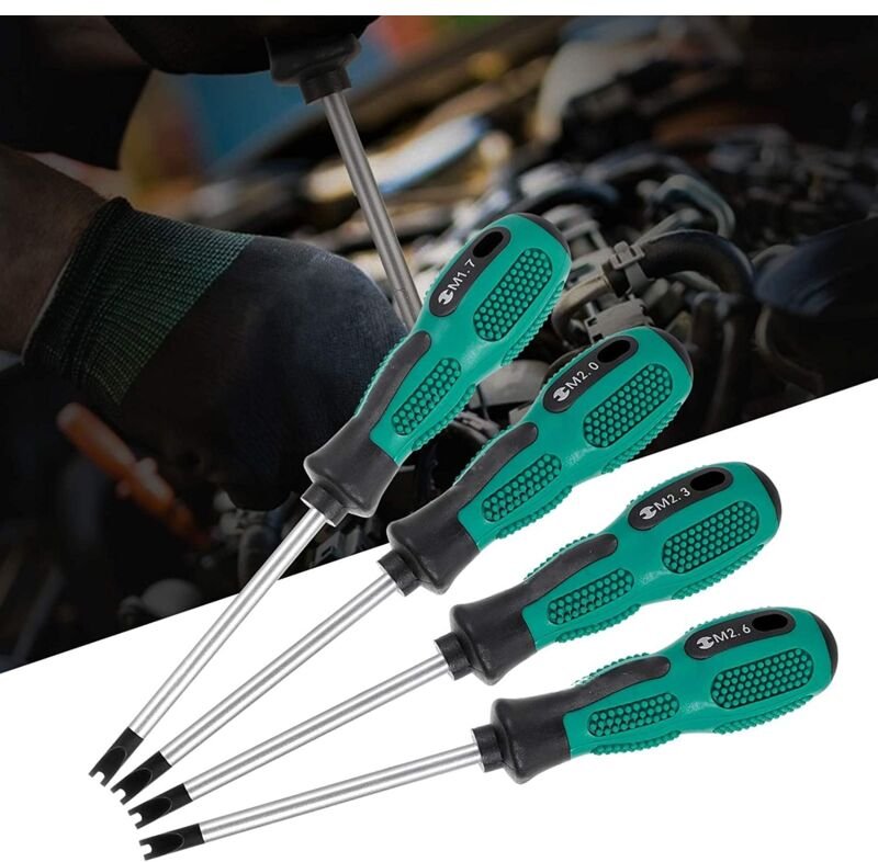 Aiperq - 4-teiliges magnetisches U-förmiges Schraubendreher-Set, Gabelschraubendreher, M1.7/M2.0/M2.3/M2.6 U-förmiger Sc...