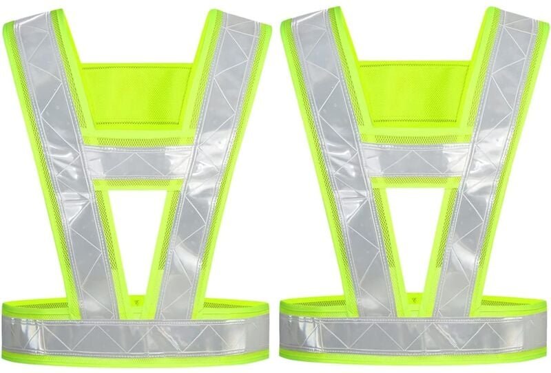 Reflektierende Sicherheitsweste2, Reflektierende Sicherheitsweste, Fluoreszierende Weste, Warnweste, mit 360 Grad hoher ...