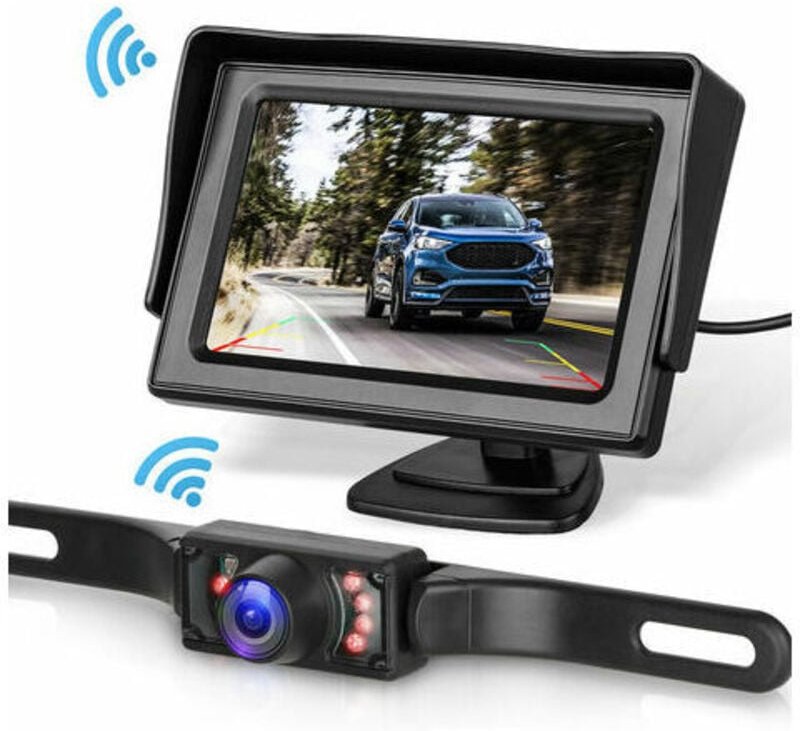 Kabelloses Rückfahrkamera-System-Set für Auto/LKW/Van/Pickup/Wohnmobil. 4,3-Zoll-Monitor-Rückfahrkamera-Rückfahrsystem