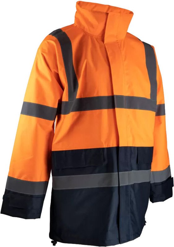 LMA - Wasserdichte High Visibility Jacke 2199-Leuchtorange / Marine-XL
