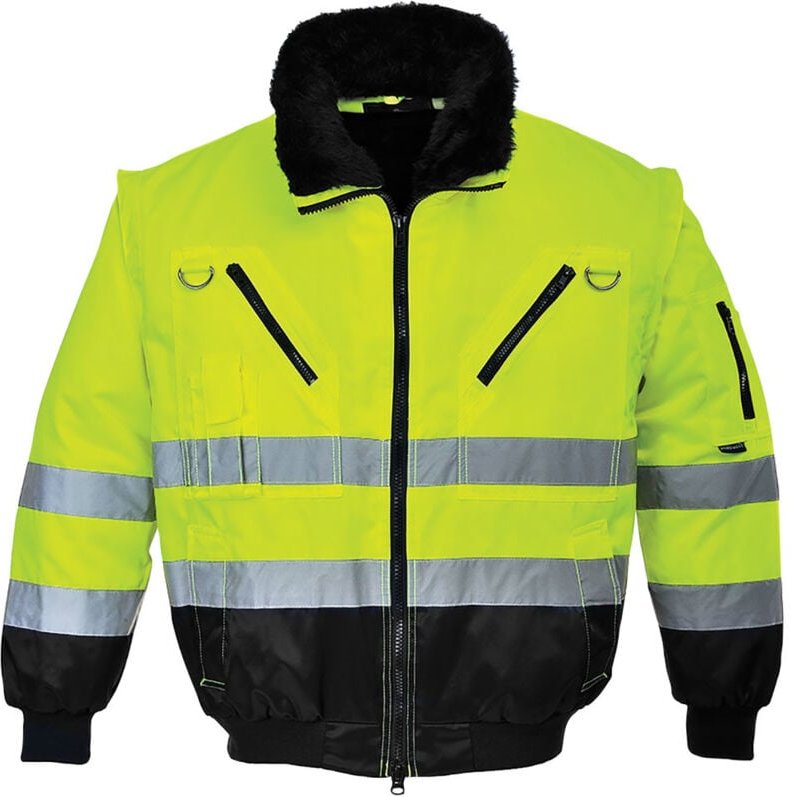 Portwest 4 in 1 Warnschutz Winter Pilotenjacke Gelb XXL