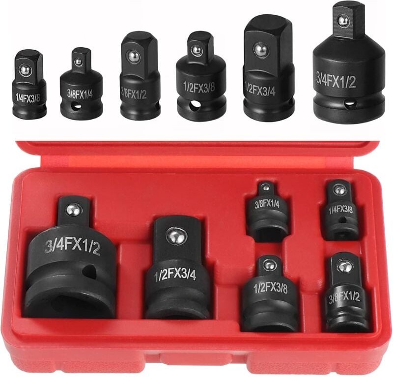 6-teiliges Steckschlüssel-Adapter-Set, Schlagschrauber-Konverter-Adapter, Reduzier-Steckschlüssel-Adapter, Steckschlüsse...