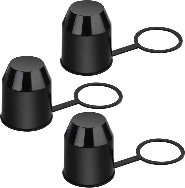 Ersandy - Abdeckkappe für Anhängerkupplung, Kunststoff, 3er-Pack, mit Sicherheitsring, wetter- und waschanlagenbeständig