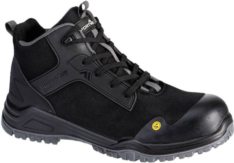 Hochsichere Sicherheitsschuhe Bevel S3S ESD SR FO Schwarz/Grau 47