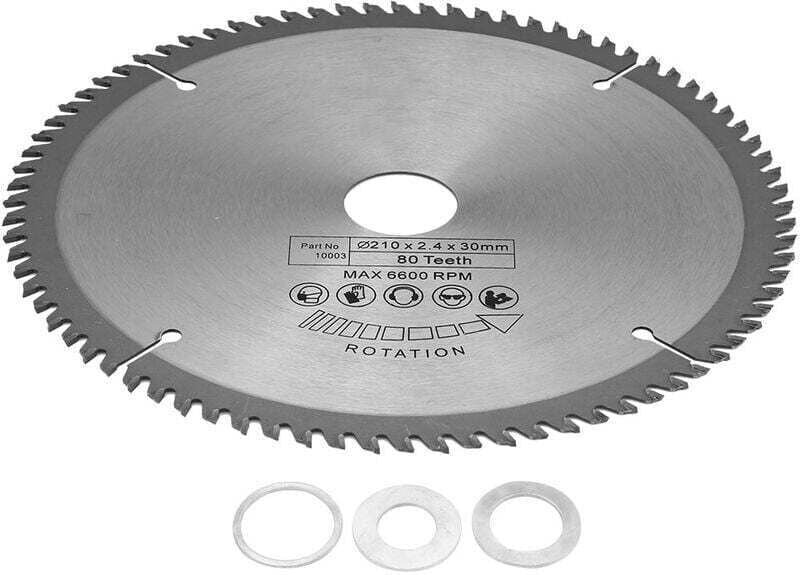 Thumbnail - Aiperq - Kreissägeblatt 210 mm × 30 mm Bohrungsdurchmesser 80 Zähne Kreissägeblatt mit 3 Hartmetall-O-Ringen