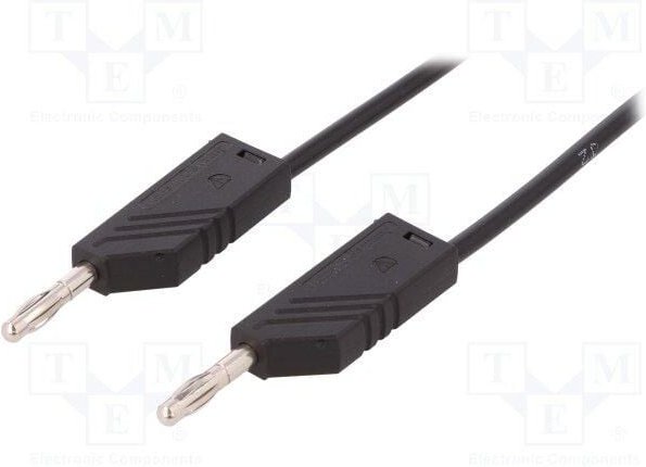 Kabel FromTest With Bananen 4mm 1m Farbe Schwarz 16a/60vdc Mlnsil100/1sw