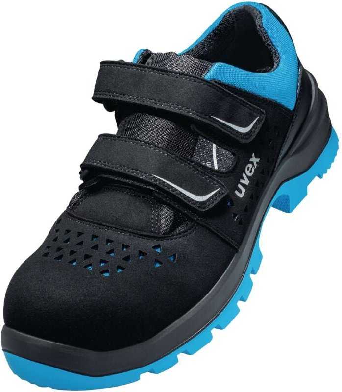Uvex - 2 xenova Sicherheits-Sandale gelocht Gr.45 W11 S1PL esd sr schwarz/blau 9553.2