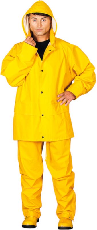 Regenschutzkleidung aus Polyurethan, Set aus Hose und Jacke mit Kapuze xxl