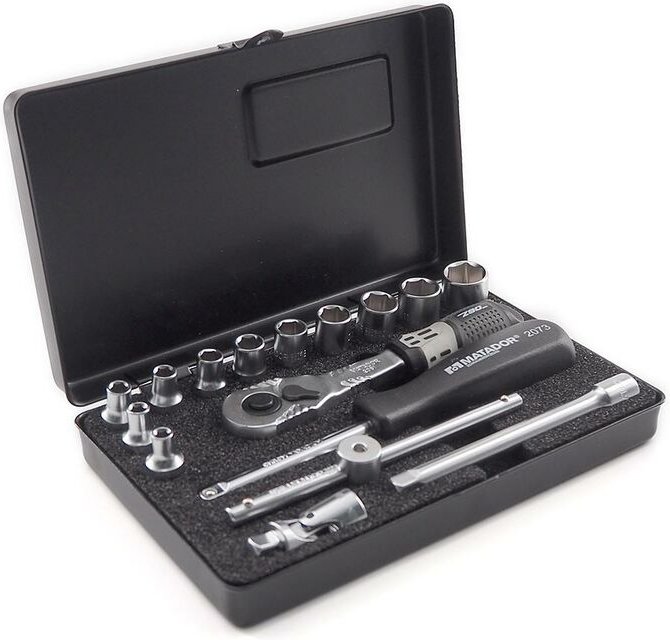 Matador - Steckschlüssel-Satz m, 6-kt., 16-tlg., 6,3 mm (1/4'): 4-13 m